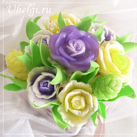 букет мыло розы фиолетовые и желтые купить новокузнецк