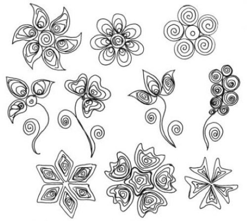 Джутовая филигрань. Рисунки для изделий, схемы узоров, трафареты, идеи, мастер классы, эскизы