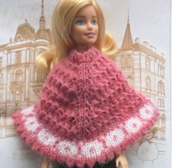 пончо со схемой и описанием для вязания спицами