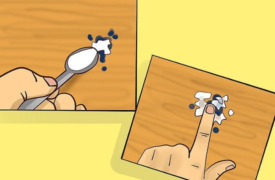 Удаление чернильных пятен с паркета